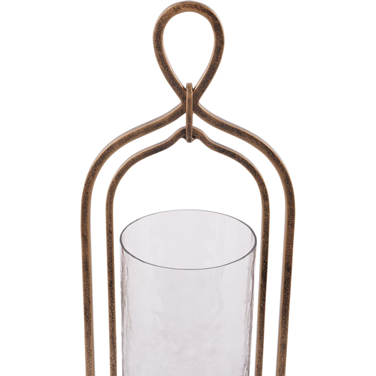 Laura Ashley Aged Gold Loop Hurricane Candle Holder | Large